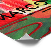 Peter Max Stil Original signierte Acrylmalerei Poster (Ecke)