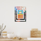 Peter Max Stil Original signierte Acrylmalerei Poster (Küche)