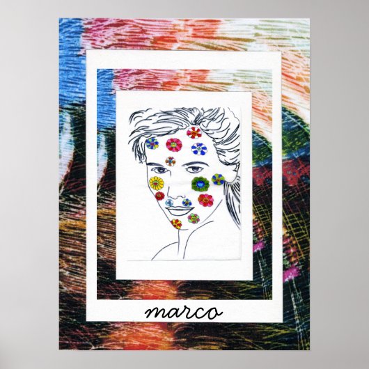 Peter Max Stil Original signierte Malerei Poster (Vorne)