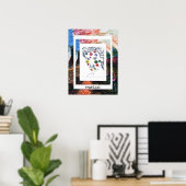 Peter Max Stil Original signierte Malerei Poster (Heimbüro)