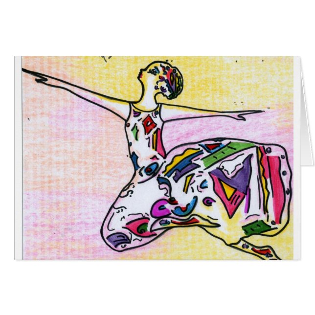 Peter Max Style Beauty Dancer Card (Vorderseite (Horizontal))