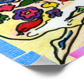 Peter Max style original signed acrylic painting Poster (Ecke)