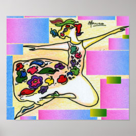 Peter Max style original signed acrylic painting Poster