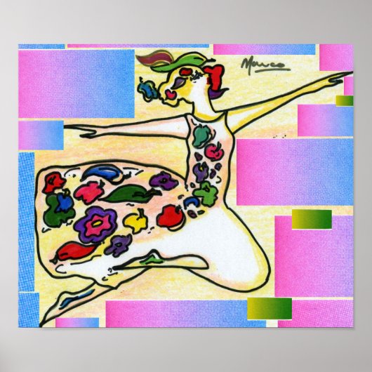 Peter Max style original signed acrylic painting Poster (Vorne)