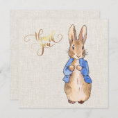 Peter mit Beige Linen Hintergrund Dankeskarte (Vorne/Hinten)