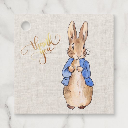 Peter mit Beige Linen Hintergrund Geschenkanhänger (Vorderseite)