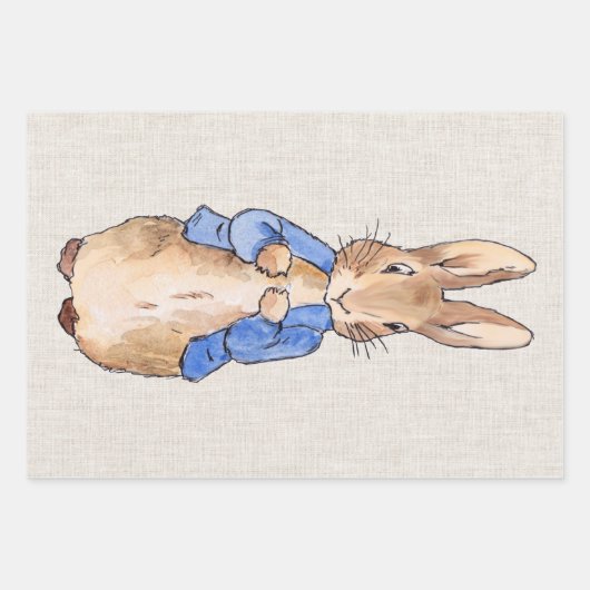Peter mit Beige Linen Hintergrund Geschenkpapier Set (Vorderseite 2)