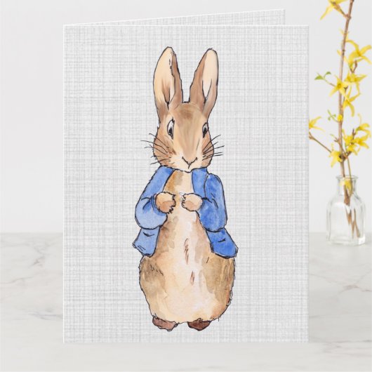 Peter mit grauem Linenhintergrund Karte (Gelbe Blume)