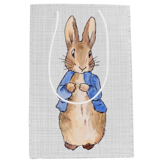 Peter mit grauem Linenhintergrund Mittlere Geschenktüte (Vorderseite)