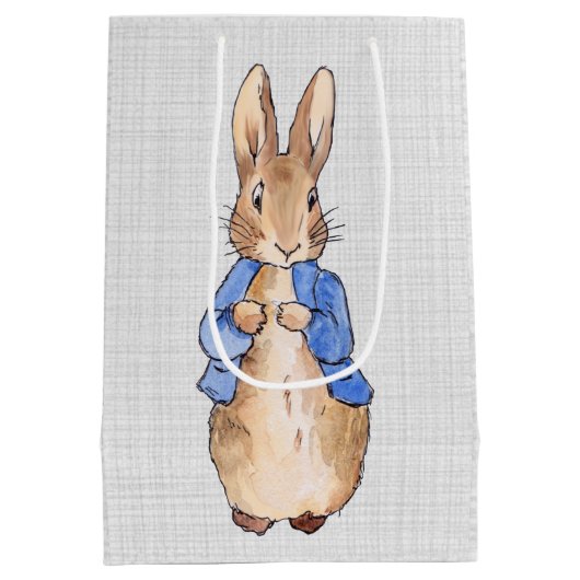 Peter mit grauem Linenhintergrund Mittlere Geschenktüte (Rückseite)