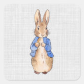 Peter mit grauem Linenhintergrund Quadratischer Aufkleber (Vorderseite)