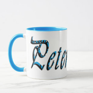 Peter, Name, Logo, Blue Combo-Kaffee-Tasse Tasse