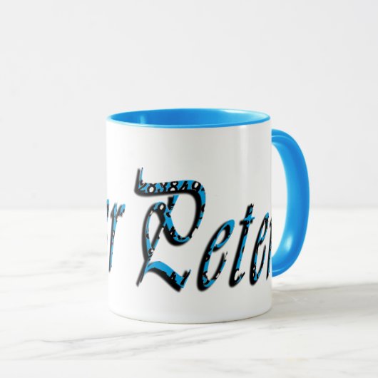 Peter, Name, Logo, Blue Combo-Kaffee-Tasse Tasse (VorderseiteRechts)