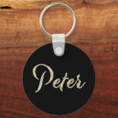 Peter Name whitegold Button Schlüsselger Schlüsselanhänger (Vorderseite)