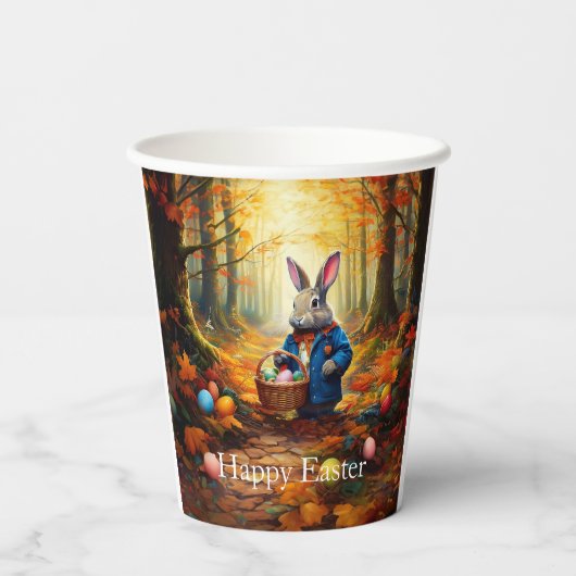 Peter Oaster Bunny mit Ostereier-Körbchen Pappbecher (Rückseite)