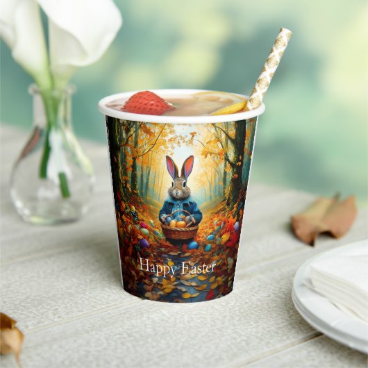 Peter Oaster Bunny mit Ostereier-Körbchen Pappbecher (In Situ)