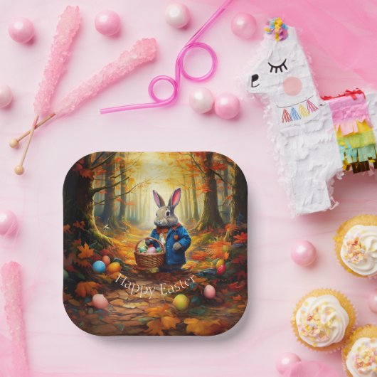 Peter Oaster Bunny mit Ostereier-Körbchen Pappteller (Party)