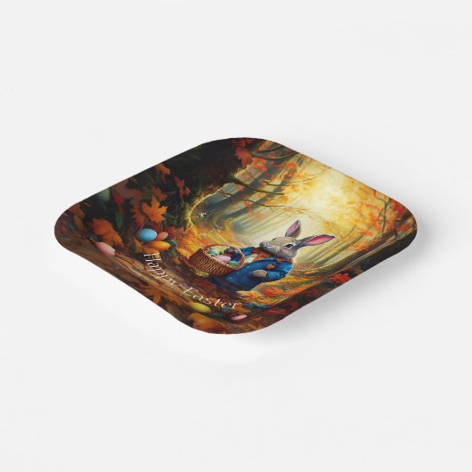 Peter Oaster Bunny mit Ostereier-Körbchen Pappteller (Gewinkelt)