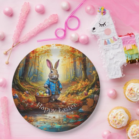 Peter Oaster Bunny mit Ostereier-Körbchen Pappteller (Party)
