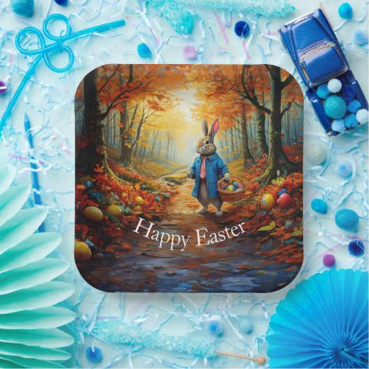 Peter Oaster Bunny mit Ostereier-Körbchen Pappteller (Party)