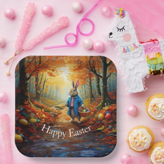 Peter Oaster Bunny mit Ostereier-Körbchen Pappteller (Party)