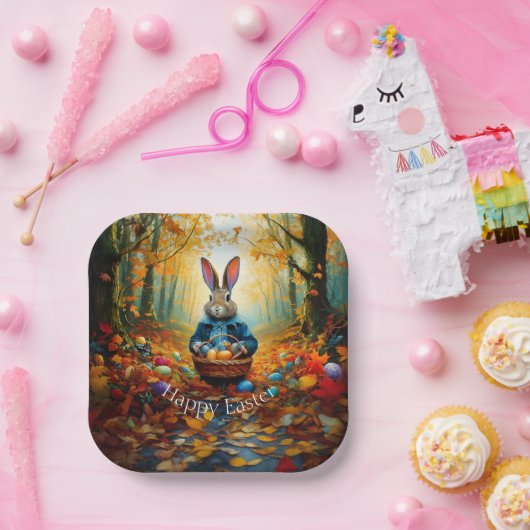Peter Oaster Bunny mit Ostereier-Körbchen Pappteller (Party)