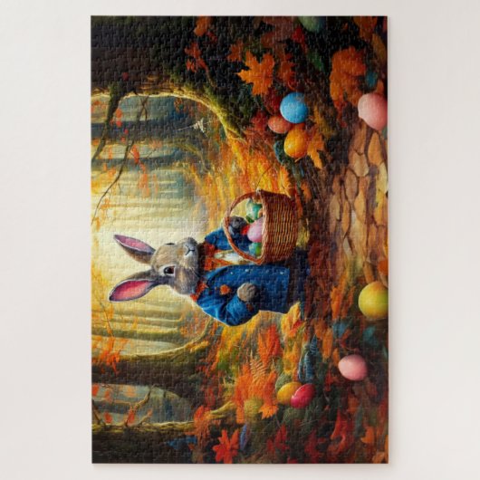 Peter Oaster Bunny mit Ostereier-Körbchen Puzzle (Vertikal)