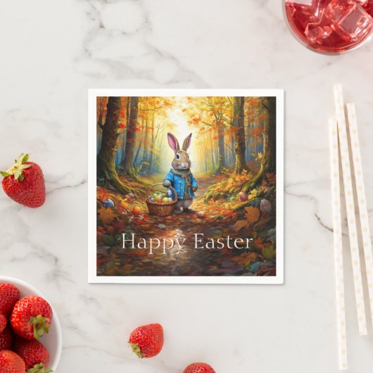 Peter Oaster Bunny mit Ostereier-Körbchen Serviette (Beispiel)