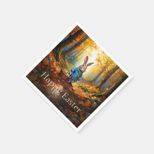 Peter Oaster Bunny mit Ostereier-Körbchen Serviette (Ecke)