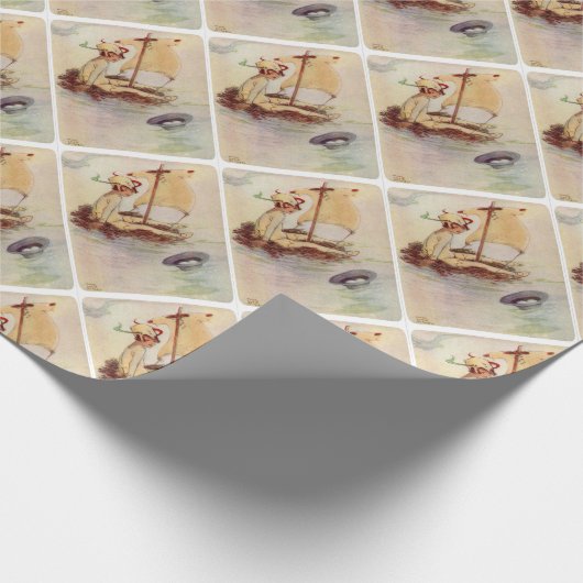 Peter Pan auf Nest-Floss Geschenkpapier (Ecke)