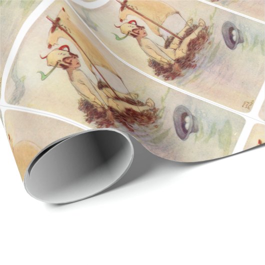 Peter Pan auf Nest-Floss Geschenkpapier (Rolleneckpunkt)