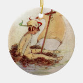 Peter Pan auf Nest-Floss Keramikornament (Vorne)