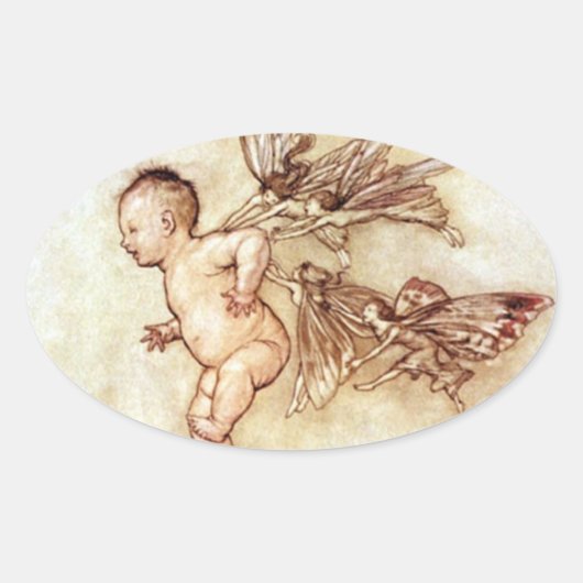 Peter Pan Flying Baby mit Fairies Sticker (Vorderseite)