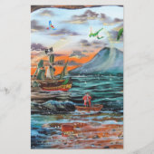 Peter Pan Hooks Bucht Tinker Bell Gemälde Briefpapier (Vorderseite)