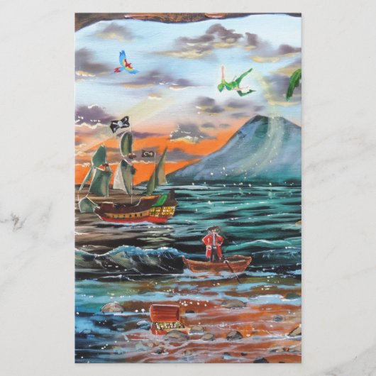 Peter Pan Hooks Bucht Tinker Bell Gemälde Briefpapier (Vorderseite)