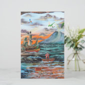 Peter Pan Hooks Bucht Tinker Bell Gemälde Briefpapier (Stehend Vorderseite)