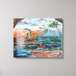 Peter Pan Hooks Bucht Tinker Bell Gemälde Leinwanddruck