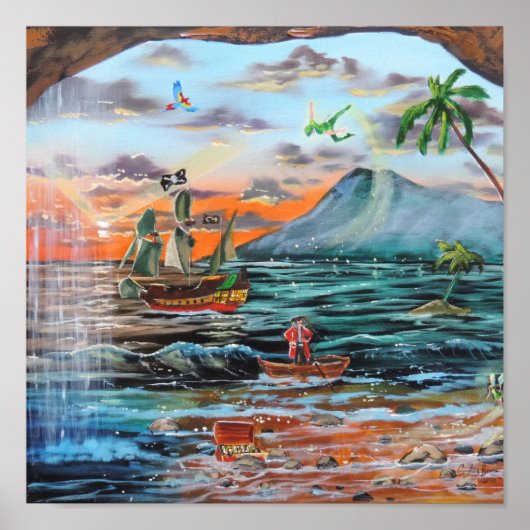 Peter Pan Hooks Bucht Tinker Bell Gemälde Poster (Vorne)