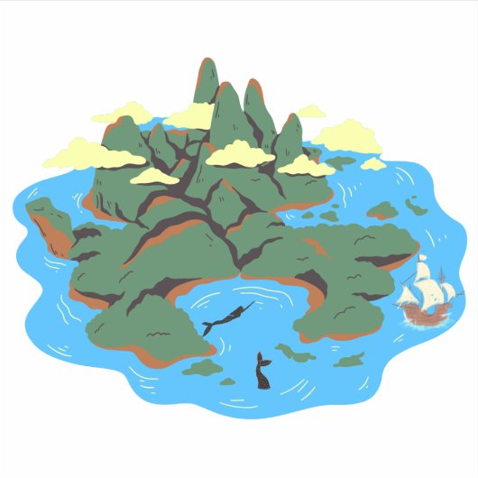 Peter Pan Neverland Island Aufkleber (Vorderseite)