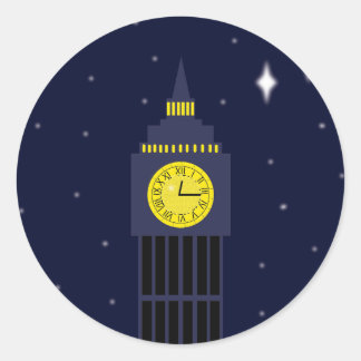 Peter Pan Neverland Uhrturm Wunschstern Runder Aufkleber
