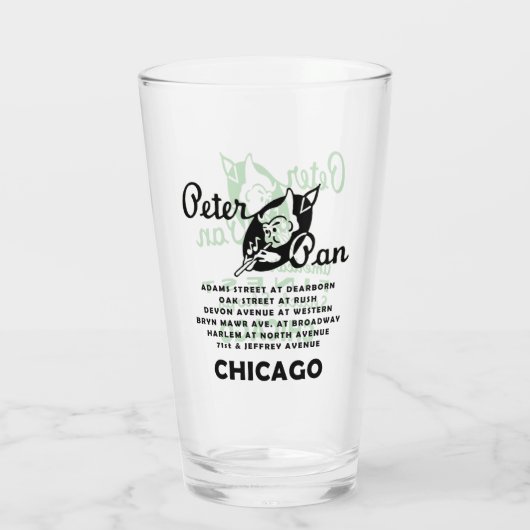 Peter Pan Snack Shop, Chicago Glas (Rückseite)
