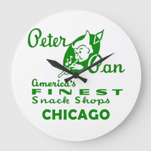 Peter Pan Snack Shop, Chicago Große Wanduhr (Vorderseite)