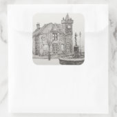 Peter Pan Statue Kirriemuir Scotland 2007 Quadratischer Aufkleber (Tasche)