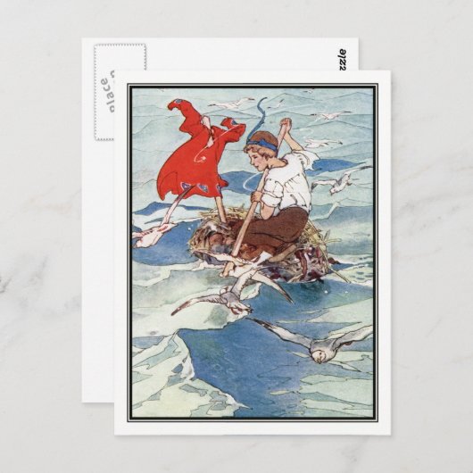 Peter Pan und Tinker Bell von Alice B. Woodward Postkarte (Vorne/Hinten)