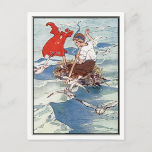 Peter Pan und Tinker Bell von Alice B. Woodward Postkarte