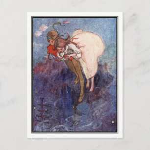 Peter Pan und Wendy von Alice B. Woodward Postkarte