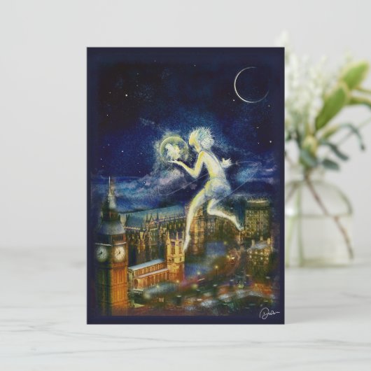 Peter Pan Weihnachtskarte Einladung (Stehend Vorderseite)