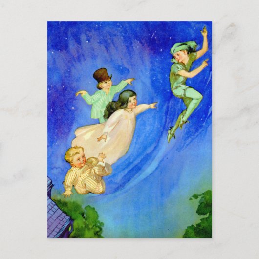 PETER PAN, WENDY, JOHN UND MICHAEL FLIEGEN WEG POSTKARTE (Vorderseite)