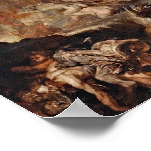 Peter Paul Rubens - Fall des Verdammten (1620) Poster (Ecke)