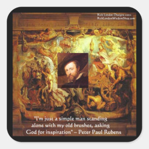 Peter Paul Rubens Kunst & Zitate Quadratischer Aufkleber